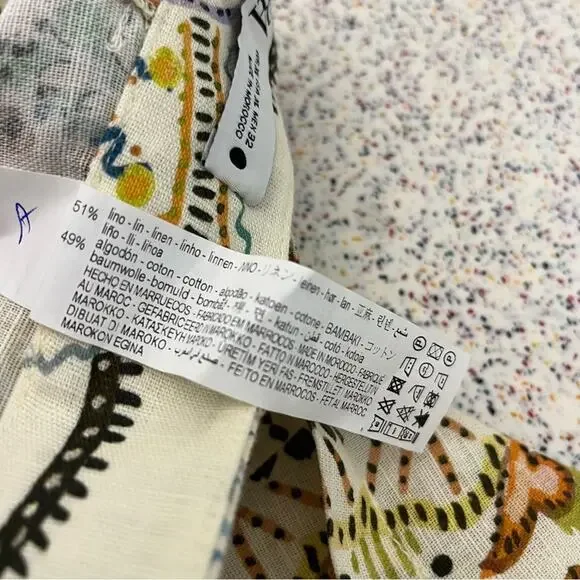 Zara Linen Blend Abstract Paisley Mini Flare Trouser Pant Women’s Size XL - Picture 14 of 14